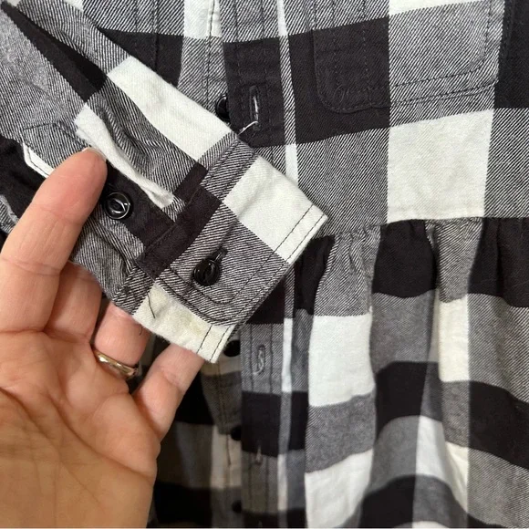 Ralph Lauren black & white buffalo plaid flannel dress 2T - Picture 6 of 9